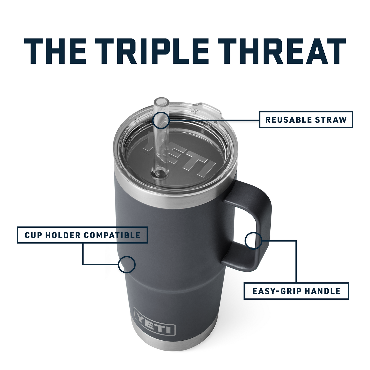 Rambler 25 oz Straw Mug Charcoal